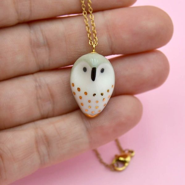 COLLIER PENDENTIF OWL CHOUETTE GRUNI CERAMICA BIJOUX 4