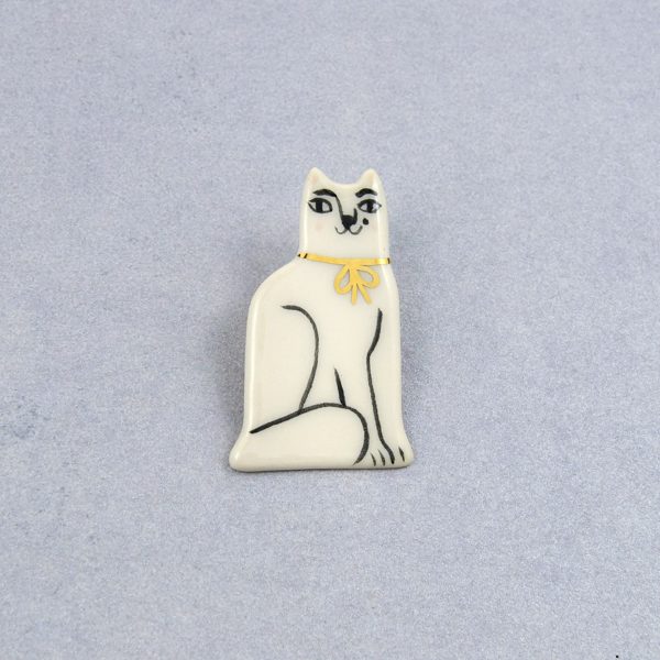 PINS CHAT CAT GRUNI CERAMICA BIJOUX 1889