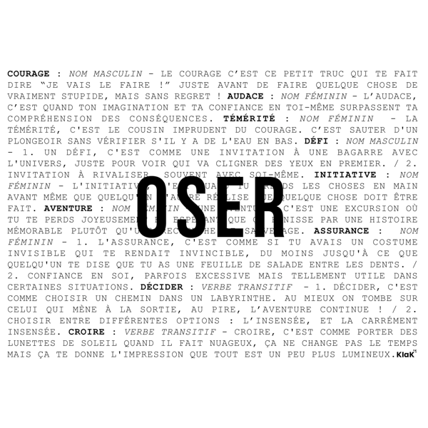 PUZZLE DE 500 PIÈCES "OSER" - KLAK