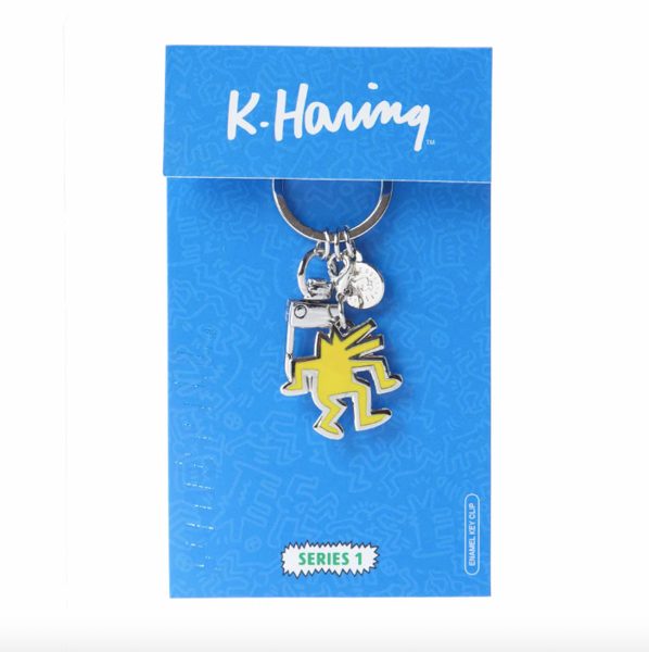 YELLOW DANCING DOG PORTE-CLÉS KEITH HARING - PINTRILL KEYCHAIN