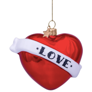 BOULE DE NOEL COEUR ROUGE "LOVE" - VONDELS