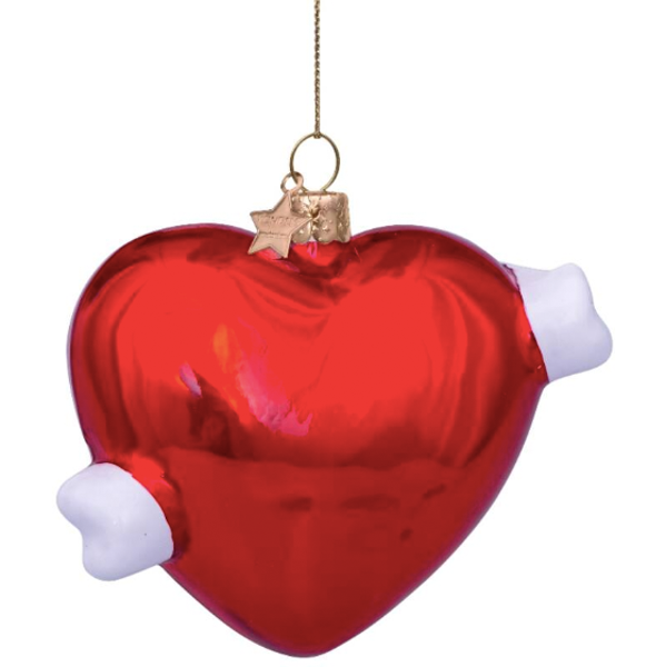 BOULE DE NOEL COEUR ROUGE "LOVE" - VONDELS