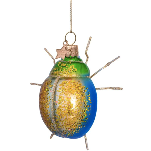 BOULE DE NOEL SCARABEE BLEU ET VERT - VONDELS