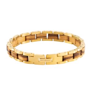 BRACELET HOMME PYTHON OR BOIS ET MÉTAL - HOT&TOT