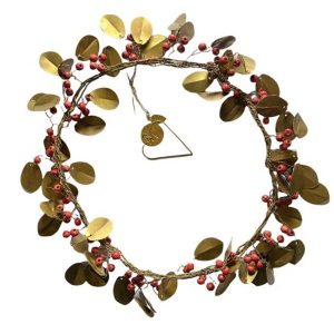 COURONNE FEUILLES ET BAIES ROUGES - EW-4606