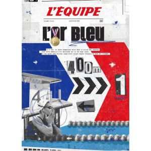 L'ÉQUIPE - AFFICHE DIGIGRAPHIE MANAUDOU - PLAKAT