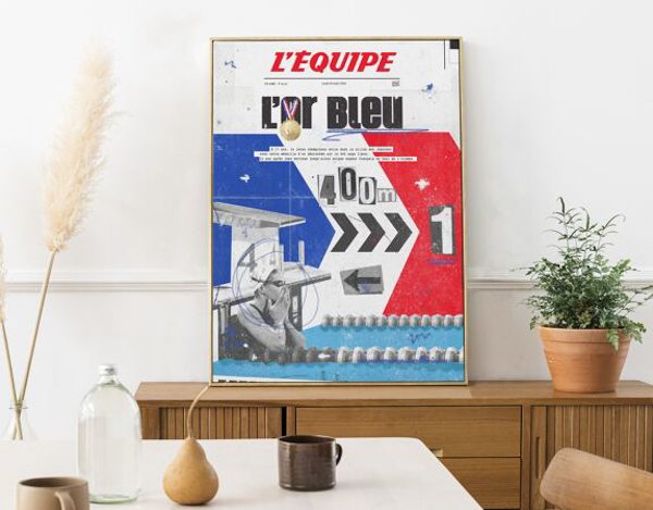 L'ÉQUIPE - AFFICHE DIGIGRAPHIE MANAUDOU - PLAKAT