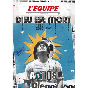 L'ÉQUIPE - AFFICHE DIGIGRAPHIE MARADONA - PLAKAT