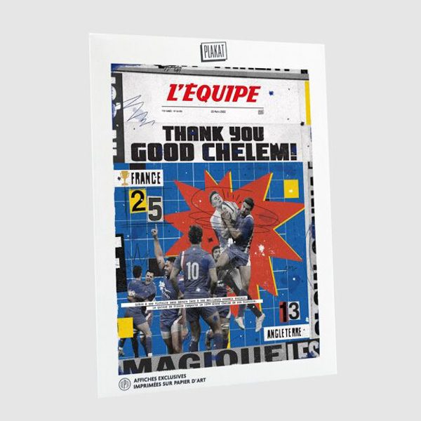 LEQUIPE AFFICHE DIGIGRAPHIE RUGBY 6 NATIONS PLAKAT SPORT 324