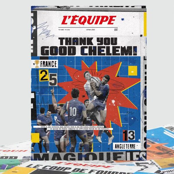 LEQUIPE AFFICHE DIGIGRAPHIE RUGBY 6 NATIONS PLAKAT SPORT 848