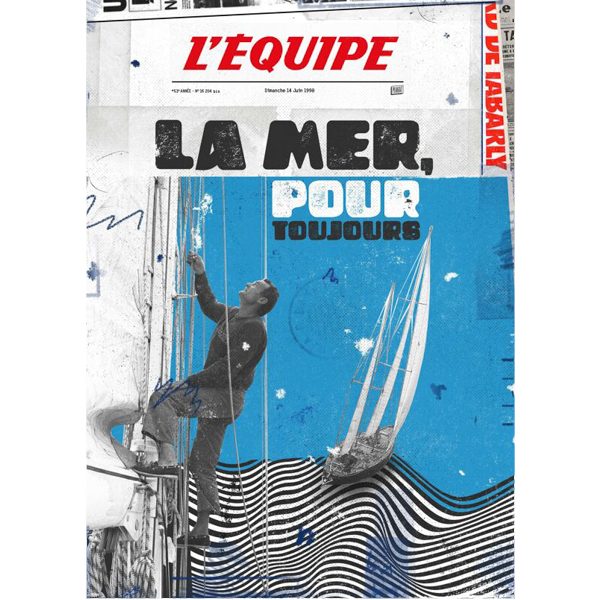 L'ÉQUIPE - AFFICHE DIGIGRAPHIE TABARLY - PLAKAT