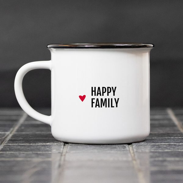 MUG EN METAL EMAILLÉ "HAPPY FAMILY" - BIBICHE FAIS SON CIRQUE