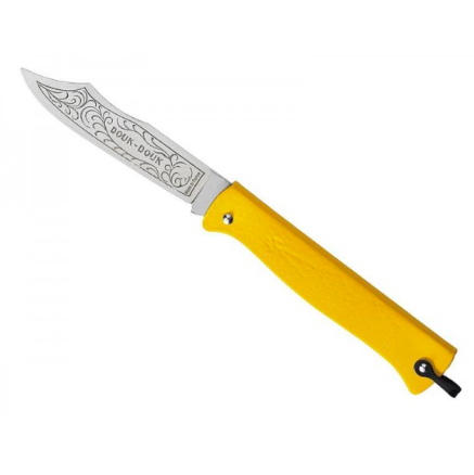 COUTEAU PLIANT DOUK-DOUK JAUNE 11 CM INOX