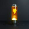 LAMPE LAVA CAPSULE ORANGE/JAUNE ET ALUMINIUM