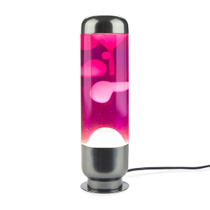 LAMPE LAVA CAPSULE ROSE/BLANC ET ALUMINIUM