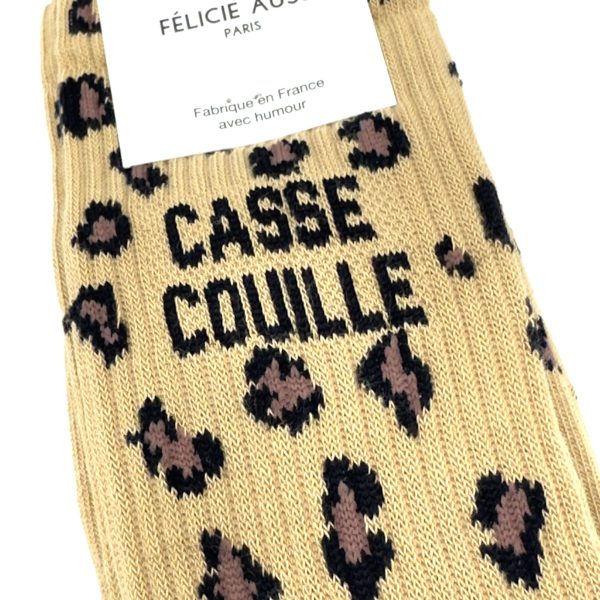 CHAUSSETTES CASSE COUILLE LÉOPARD Taille : 36/40 - FÉLICIE AUSSI