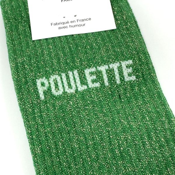 CHAUSSETTES POULETTE PAILLETTES VERTES Taille : 36/40 - FÉLICIE AUSSI