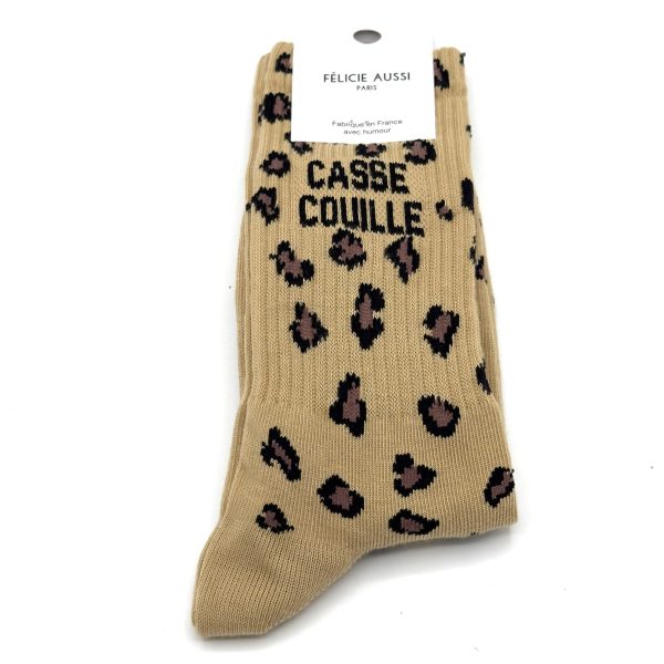 CHAUSSETTES CASSE COUILLE LÉOPARD Taille : 36/40 - FÉLICIE AUSSI