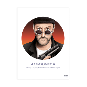 AFFICHE LE PROFESSIONNEL FOND DEGRADÉ "JEAN RENO - LÉON" - ASAP