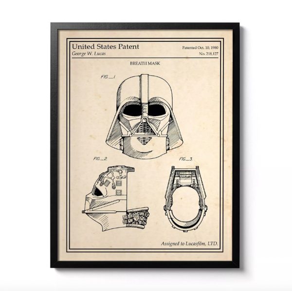 AFFICHE BREVET STAR WARS CASQUE DARTH VADER - ATELIER MALHCO