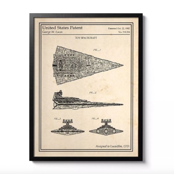 AFFICHE BREVET STAR WARS DESTROYER STELLAIRE IMPERIAL - ATELIER MALHCO