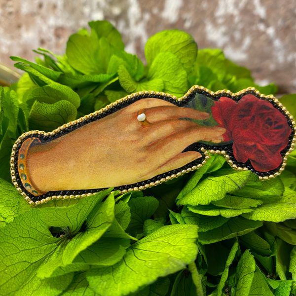 BROCHE MAIN À LA ROSE - LW003 - LOUNIN